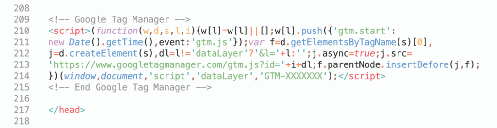 GTM header code